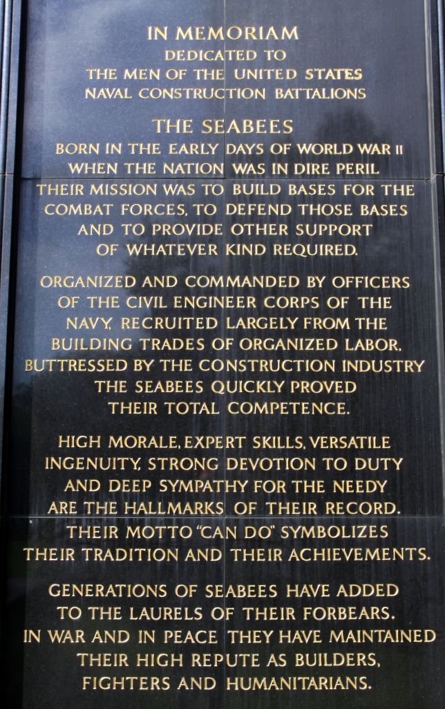The National Seabee Memorial, Arlington, Virginia. 