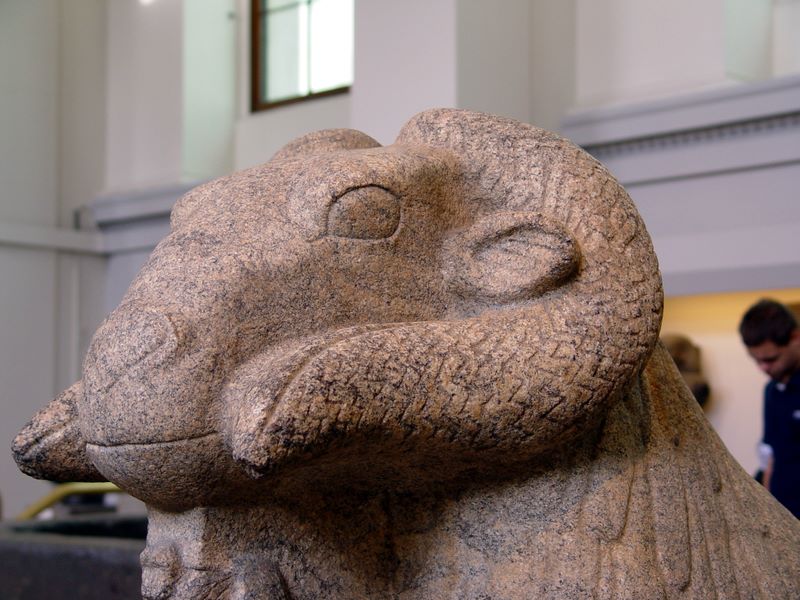 Ancient Egyptian artifacts in the British Museum, London.