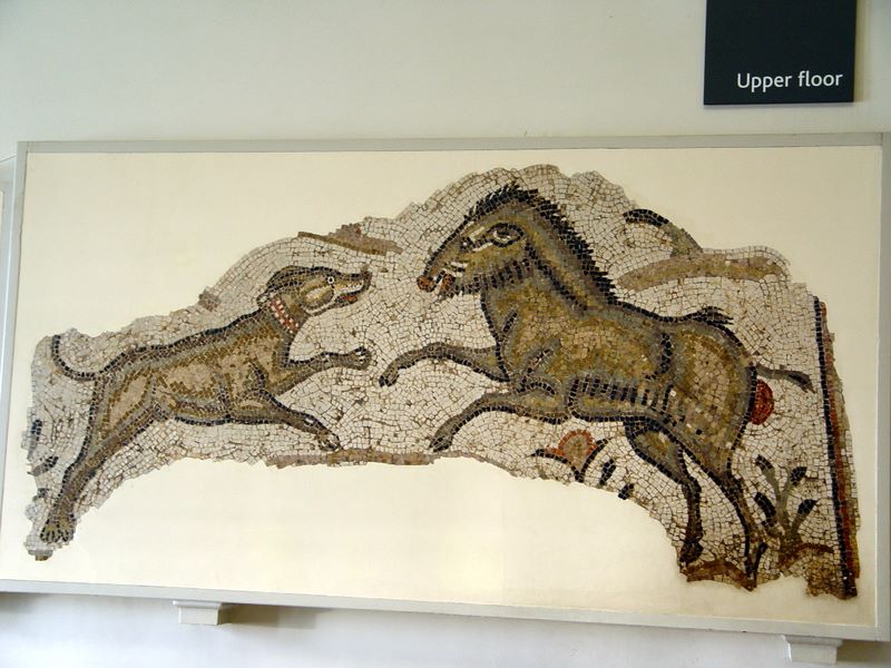 Ancient Roman mosaics in The British Museum.