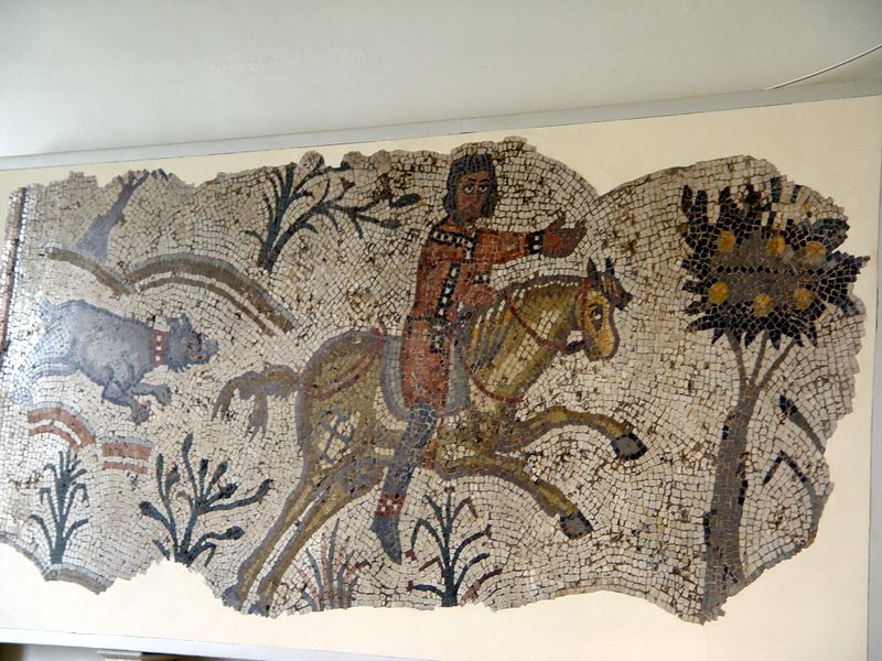 Ancient Roman mosaics in The British Museum.